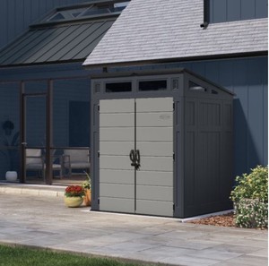 lot 361 image: Suncast BMS6584 Modernist 6 ft. x 5 ft. Storage Shed with Tool Hooks