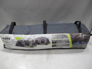 lot 383 image: CORE Equipment 10 Person Lighted Instant Cabin Tent with Awning - NO LIGHT HARDWARE