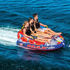 lot 432 image: NEW WOW MAX VIBES 3 Rider Towable Tube with Front and Back Towpoints