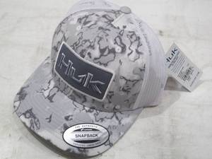 lot 479 image: NEW Mens Huk Fin Flats Camo Trucker Hat, Harbor Mist