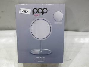lot 492 image: POP SONIC LED Fan Mirror - Black