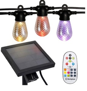 lot 499 image: Westinghouse 48 Color Changing Solar Powered LED String Lights with Remote