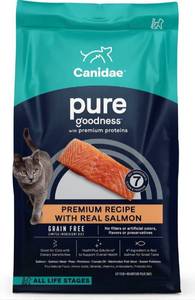 lot 607 image: NEW CANIDAE Grain-Free PURE Limited Ingredient Salmon Recipe Dry Cat Food - 5Lb bag