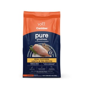 lot 611 image: NEW Canidae PURE Dry Dog Food Grain Free Chicken, Lentil and Pea Recipe - 24 lb Bag