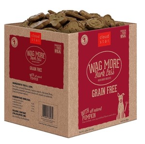lot 612 image: Cloud Star Wag More Bark Less Grain-Free Oven Baked with Pumpkin Dog Treats - 19 lb box