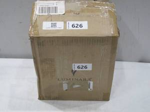 lot 626 image: Luminara 6 x 6 Rustic Red Flameless Candle