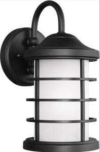 lot 632 image: Sea Gull Lighting 8524451-12 Sauganash Small One Light Outdoor Wall Lantern, Black