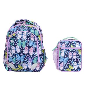 lot 639 image: NEW Members Mark 2-Piece Kids Backpack Set with Matching Lunch Kit - Butterfly