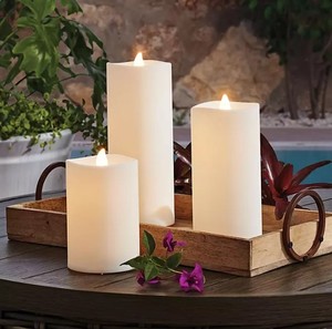 lot 678 image: NEW Members Mark 3-Pack Outdoor Flameless Candle