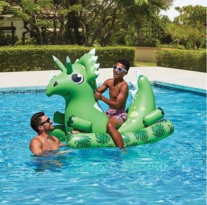 lot 679 image: NEW Members Mark Novelty Ride-On Pool Float - Dino