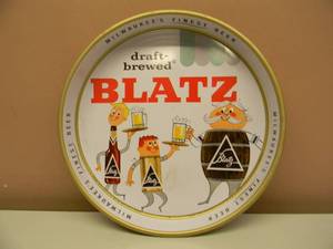 RARE - VINTAGE 1959s BLATZ BEER METAL BEER TRAY - NICE - RARE GREAT PIECE - APPROX 13 14 - SEE PICTURES