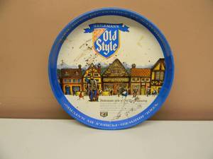 ORIGINAL VINTAGE HEILEMANS Old Style Beer Metal Bar Tray ITS COOL BREWED - COOL OLD SCHOOL PIECE - APPROX 12 - SEE PICTURES