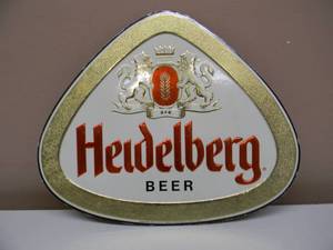 RARE - NEW OLD STOCK - VINTAGE Heidelberg BEER FOIL  CARDBOARD SIGN - GREAT PIECE - VERY NICE - APPROX 12.5 By 10.5 - SEE PICTURES