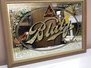 RARE - VINTAGE BLATZ BAR MIRROR  SIGN Established Milwaukee 1851 - GREAT PIECE - VERY NICE - APPROX 20 By 14.5 - SEE PICTURES
