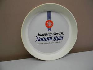 RARE - VINTAGE Anheuser-Busch Natural Light PLASTIC BEER TRAY - GREAT PIECE - VERY NICE - APPROX 13 - SEE PICTURES