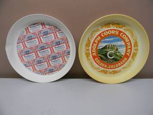 VINTAGE BUDWEISER & COORS BEER PLASTIC BEER TRAYS - NICE - COOL PIECES - APPROX 13 - SEE PICTURES