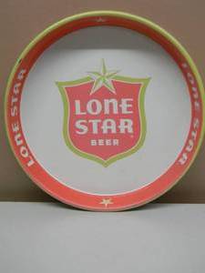 VINTAGE 1970s LONE STAR BEER METAL BEER TRAY - NICE - GREAT PIECE - APPROX 13 - SEE PICTURES