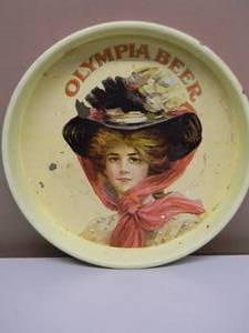 VINTAGE 1970s OLYMPIA BEER METAL BEER TRAY - GREAT PIECE - APPROX 13 - SEE PICTURES