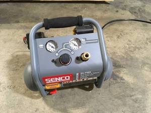 lot 22 image: Senco 1 Gal. 12 HP Portable Pancake Electric Air Compressor   Customer Returns See Pictures