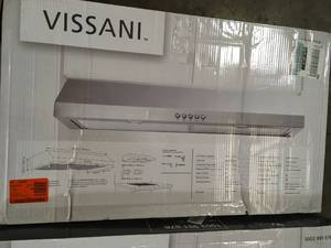 lot 29 image: Lot of Vissani Caprelo 30 in. 320 CFM Convertible Under Cabinet Range Hood in Stainless Steel with LED Lighting and Charcoal Filter  Customer Returns See Pictures