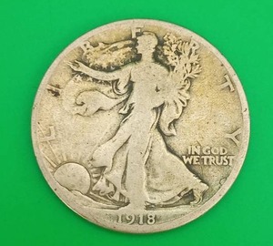 1918 Walking Liberty Silver Half Dollar