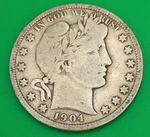 1904 Barber Silver Half Dollar