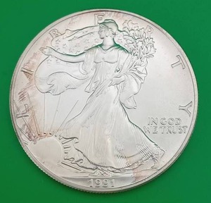 1991 American Silver Eagle Walking Liberty Silver Dollar