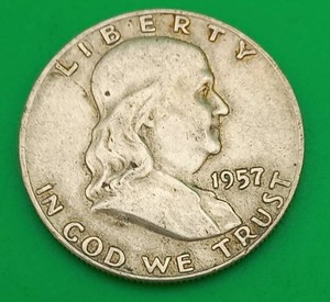 1957 Silver Franklin Half Dollar