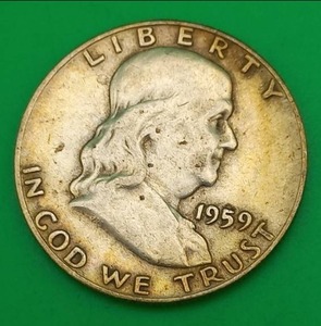 1959 Silver Franklin Half Dollar