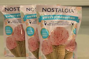 3ct Nostalgia Sweet Strawberry Flavored Ice Cream Mix Makes 2 Quarts