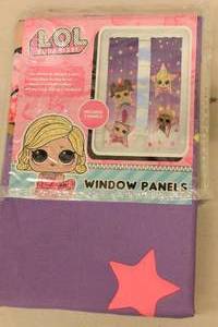 Lol Surprise Window Drape Curtain Childs Bedroom Panels Pair 82 x 63 NIP MSRP $20.00