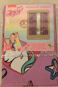 Jojo Siwa Window Drape Curtain Childs Bedroom Panels Pair 82 x 63 NIP MSRP $20.00