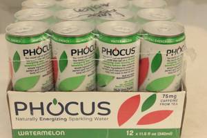 Phocus Naturally Energizing Sparkling Water 12-Pack Watermelon Flavor