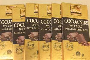 6ct Four Brothers Premium Belgian Chocolate Bar 70% Cacao Extra Dark