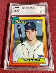 lot 10 image: 1990 Topps Traded Travis Fryman Rookie Card - BCCG 9