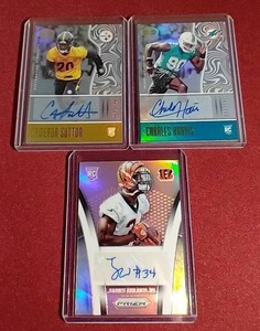 lot 12 image: (3) Autographed NFL Rookie Cards - All #d150