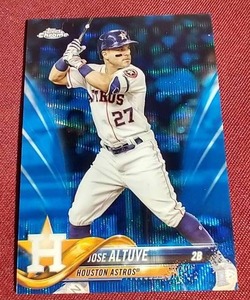 lot 16 image: 2018 Topps Chrome Jose Altuve Blue Wave Refractor - #d75