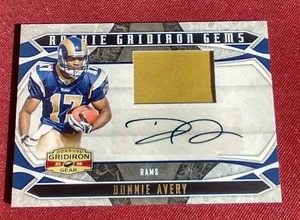 lot 19 image: 2008 Donnie Avery Rookie Patch Auto Card - #d50