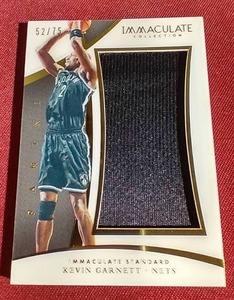 lot 26 image: 2014-15 Immaculate Kevin Garnett Game-Worn Jersey Card - #d75
