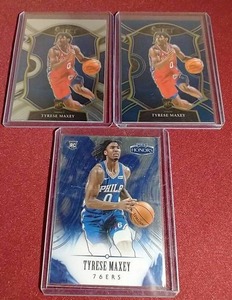lot 41 image: (3) 2020-21 Tyrese Maxey Rookie Cards