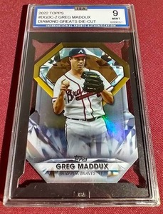 lot 42 image: 2022 Topps Greg Maddux Diamond Greats Die Cut Card - ISA 9