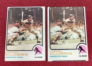 lot 50 image: (2) 1973 Topps Harmon Killebrew Cards