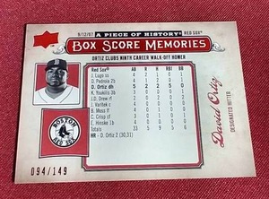 lot 53 image: Numbered David Ortiz Card - #d149