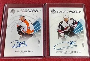 lot 61 image: (2) Hockey SP Autograph Rookie Cards - Both #d