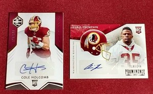 lot 71 image: (2) Numbered NFL Rookie Autograph Cards
