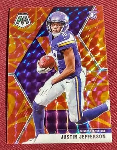 lot 90 image: 2020 Mosaic Justin Jefferson Reactive Orange Prizm Rookie Card