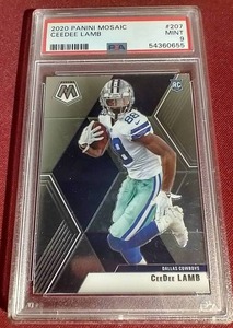 lot 108 image: 2020 Mosaic CeeDee Lamb Rookie Card - PSA 9