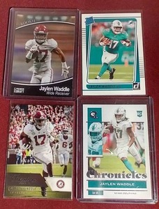 lot 112 image: (4) Jaylen Waddle Rookie Cards
