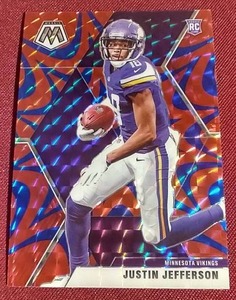 lot 127 image: 2020 Mosaic Justin Jefferson Reactive Blue Prizm Rookie Card