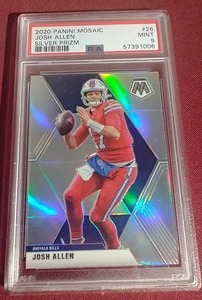 lot 130 image: 2020 Mosaic Josh Allen Silver Prizm Card - PSA 9